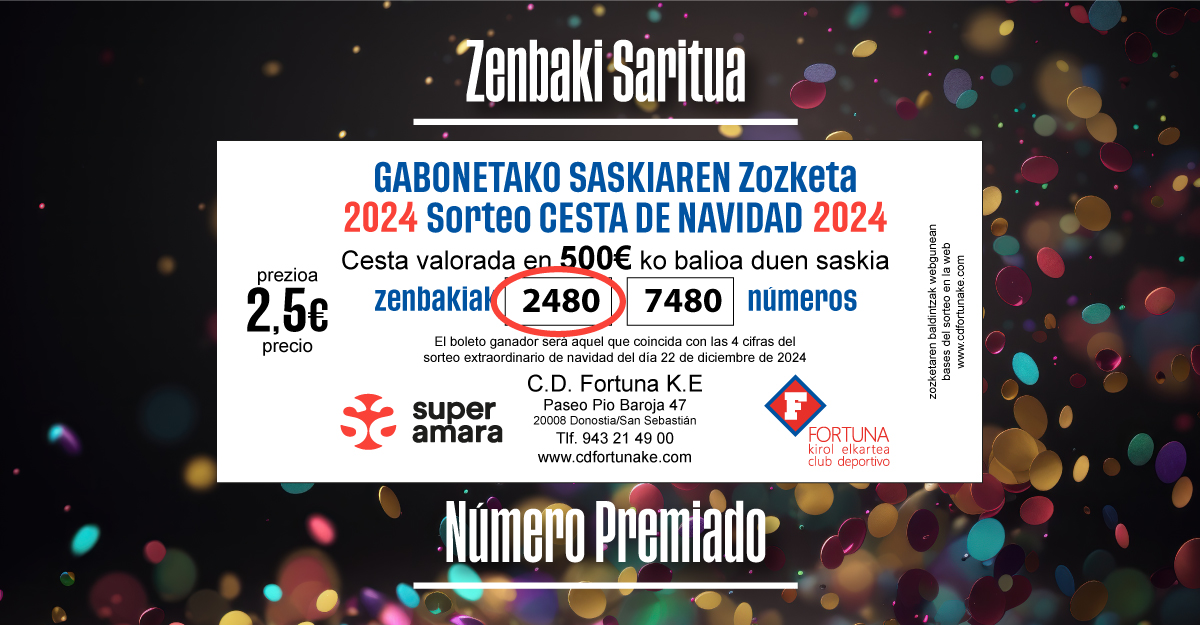 Número premiado  Cesta de Navidad 2024